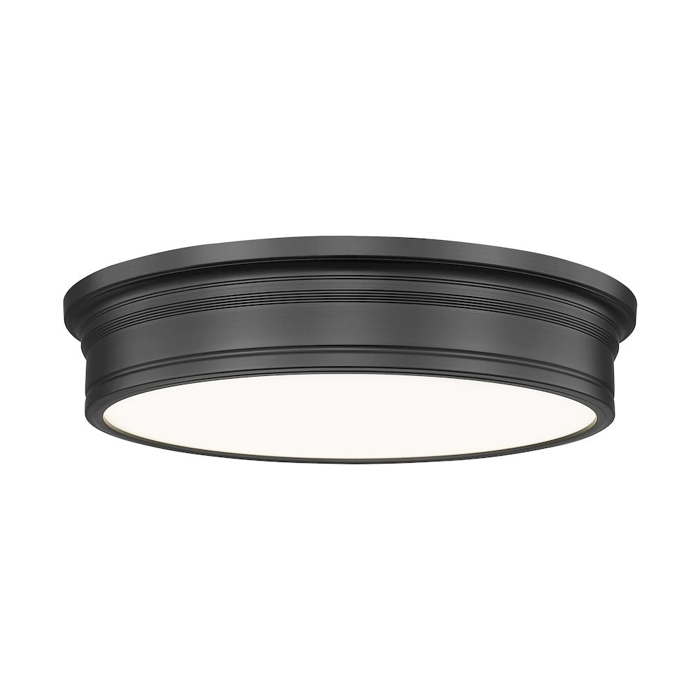 Z-Lite 1 Light Flush Mount, Matte Black