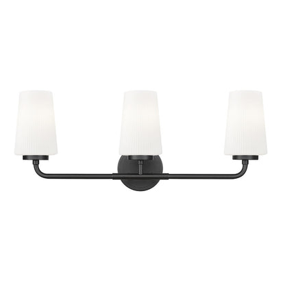 Z-Lite Montford 3 Light Vanity in Matte Black color, Steel frame
