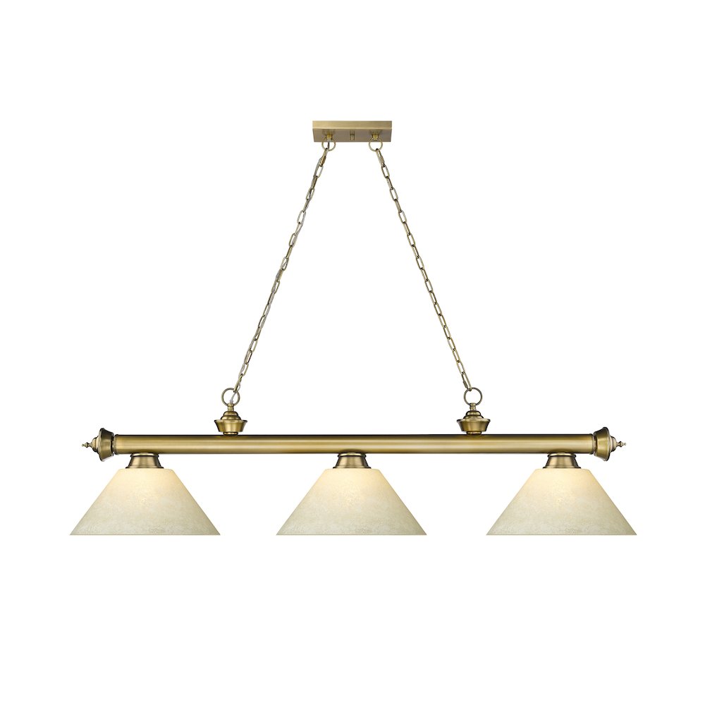 Z-Lite Cordon 3 Light Billiard, Steel Frame, Golden Mottle Shade Color