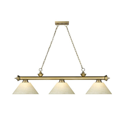 Z-Lite Cordon 3 Light Billiard, Steel Frame, Golden Mottle Shade Color