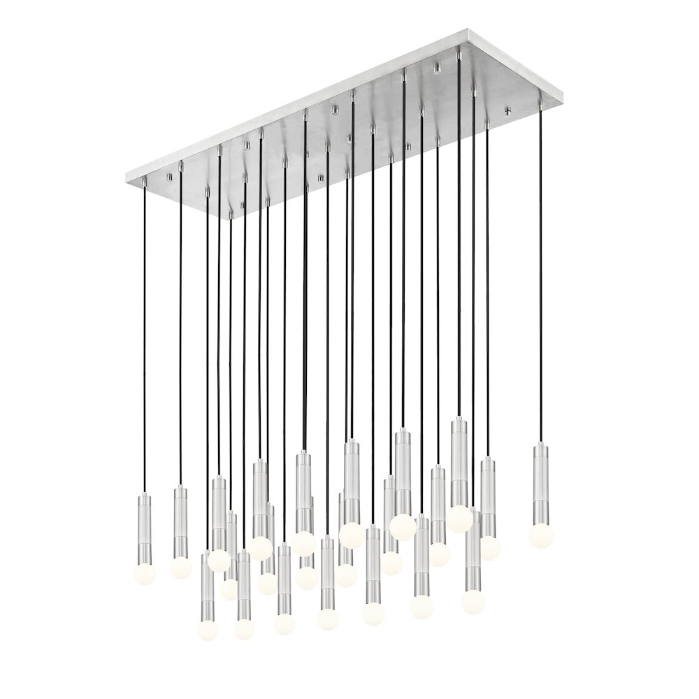 Z-Lite Stari 23 Light Linear Chandelier in Brushed Nickel color, Steel frame