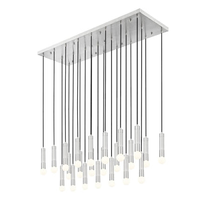Z-Lite Stari 23 Light Linear Chandelier in Brushed Nickel color, Steel frame