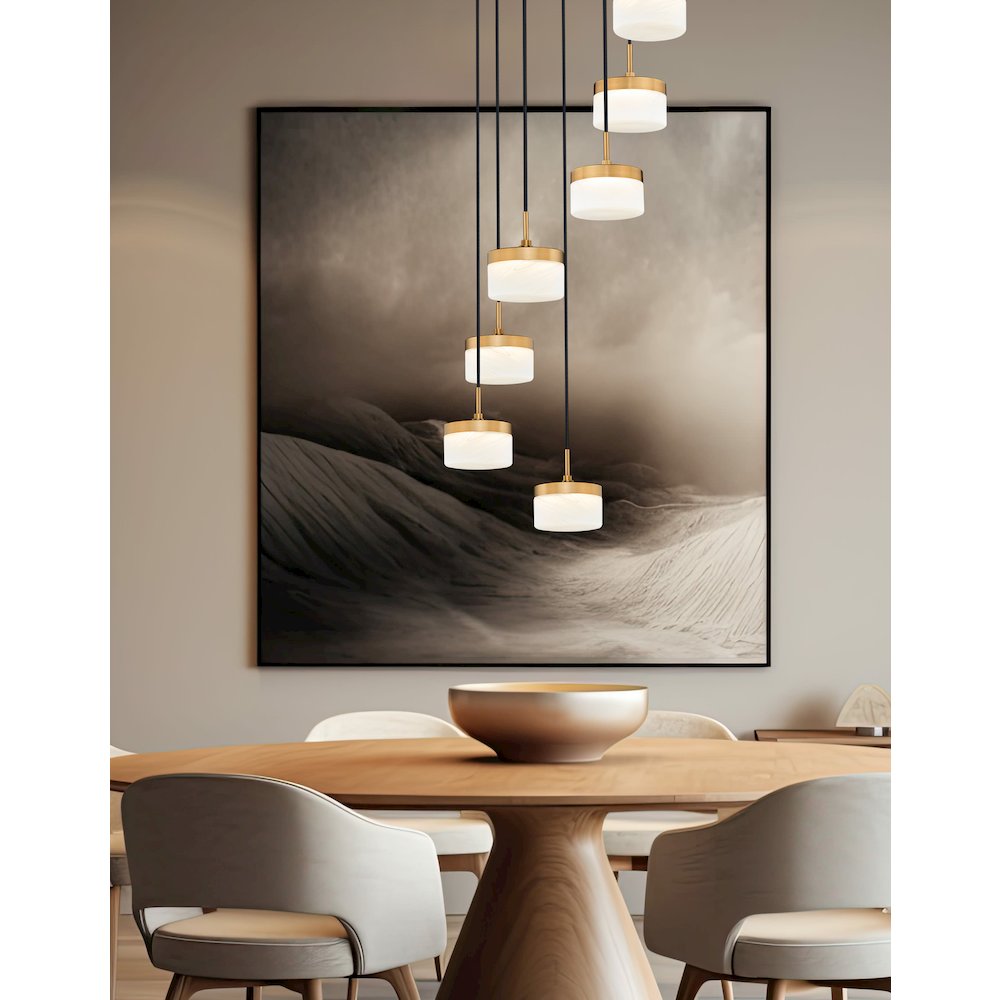 Z-Lite 7 Light Chandelier, Modern Gold