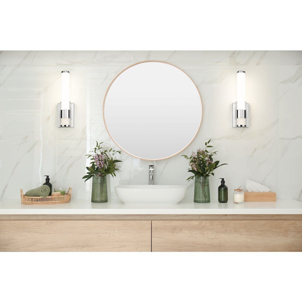 Z-Lite Egon 1 Light Wall Sconce in Chrome color, Steel frame