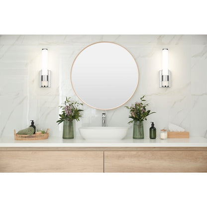 Z-Lite Egon 1 Light Wall Sconce in Chrome color, Steel frame