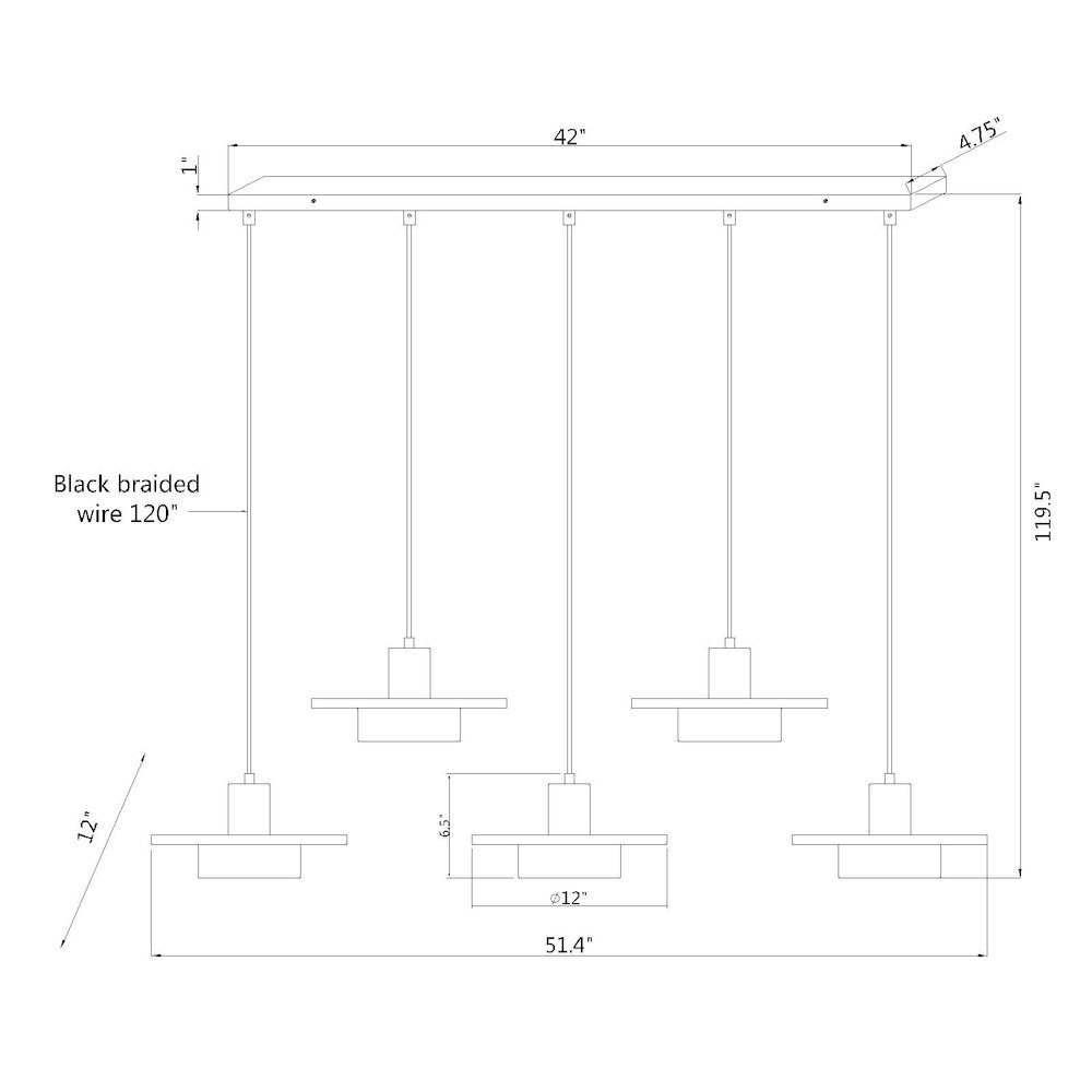 Z-Lite 5 Light Linear Chandelier, Matte White + Modern Gold