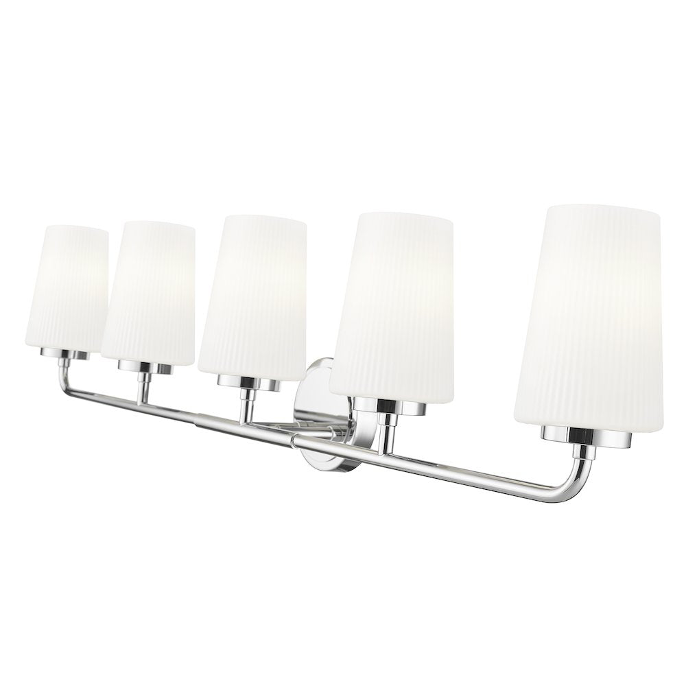 Z-Lite Montford 5 Light Vanity in Chrome color, Steel frame