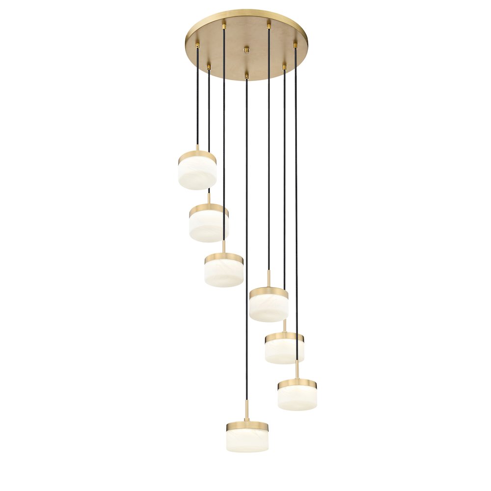 Z-Lite 7 Light Chandelier, Modern Gold