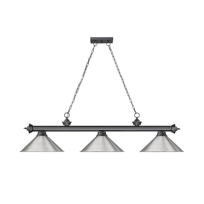 Z-Lite Cordon 3 Light Billiard, Steel Frame, Brushed Nickel Shade Color