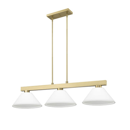 Z-Lite Cobalt 3 Light Billiard, Steel Frame, Matte Opal Shade Color
