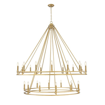 Z-Lite Dennison 28 Light Chandelier in Signature Brass color, Steel frame