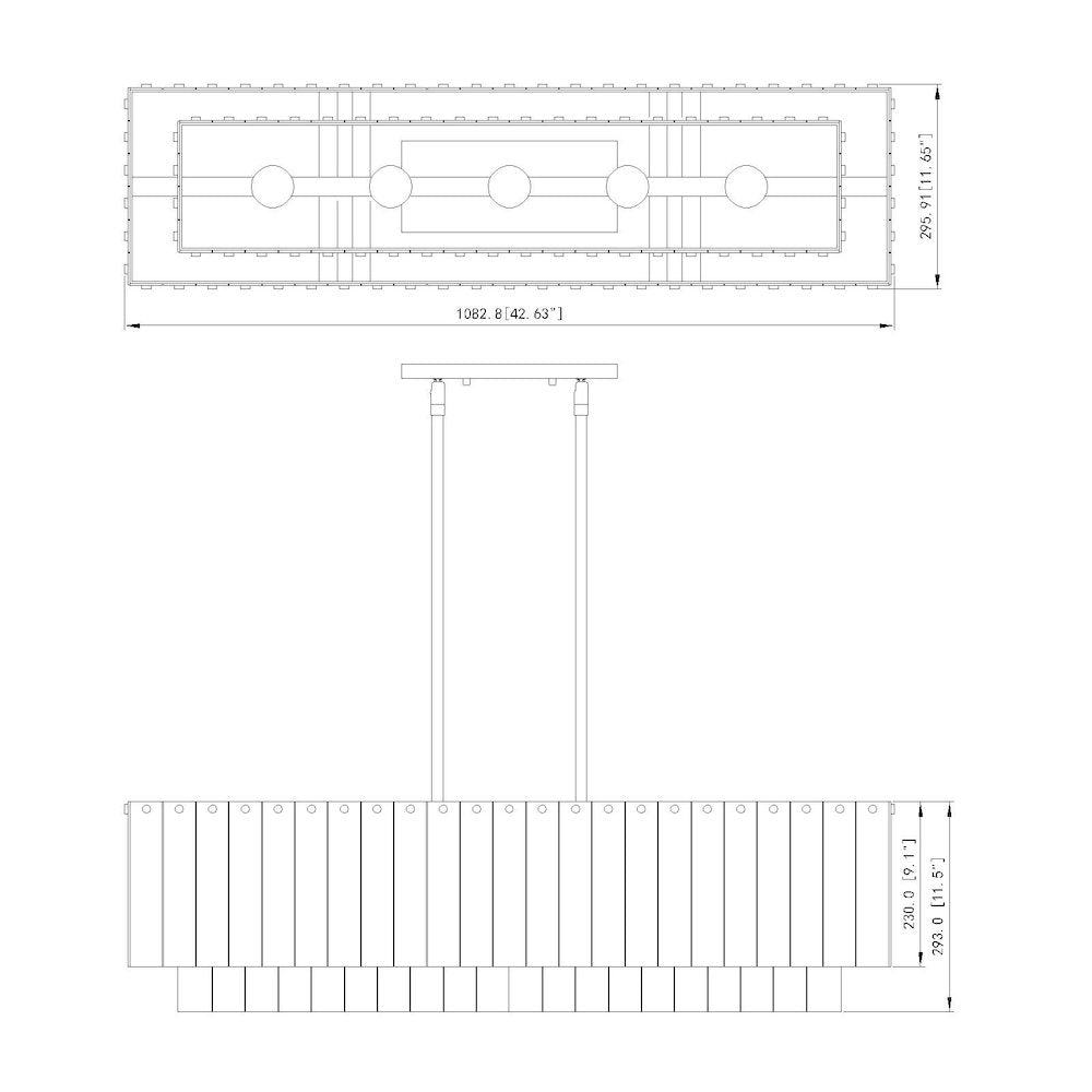 Z-Lite 5 Light Linear Chandelier