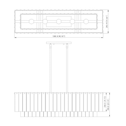 Z-Lite 5 Light Linear Chandelier
