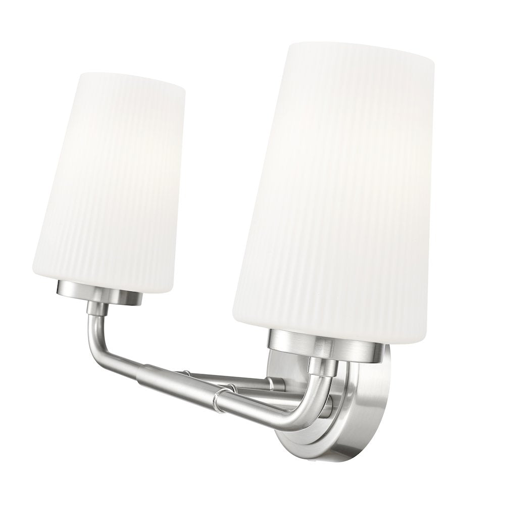 Z-Lite Montford 2 Light Vanity in Brushed Nickel color, Steel frame