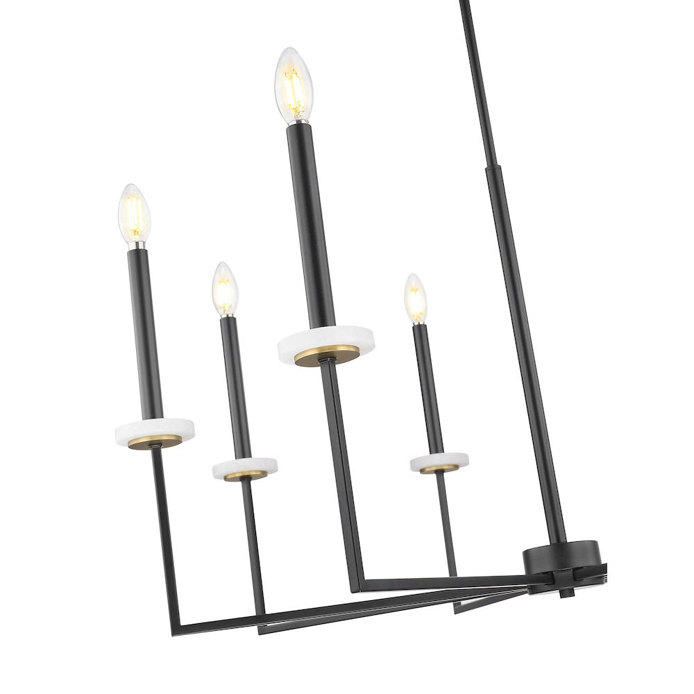 Z-Lite 8 Light Chandelier, Matte Black+Mordern Gold