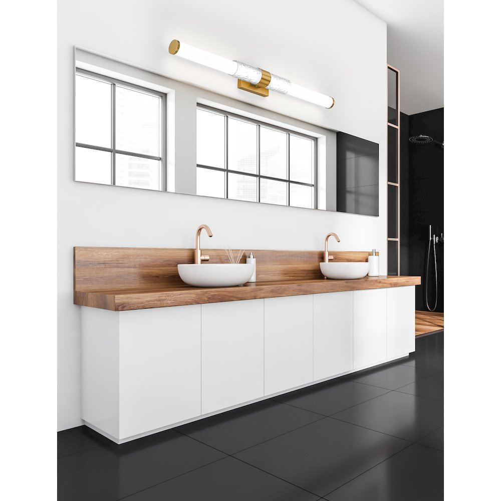 Z-Lite Egon 1 Light Vanity in Modern Gold color, Steel frame