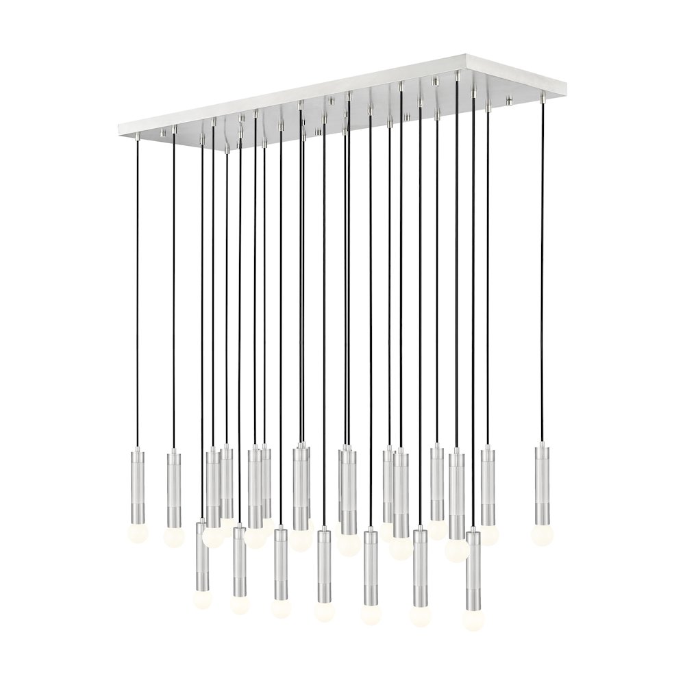 Z-Lite Stari 23 Light Linear Chandelier in Brushed Nickel color, Steel frame