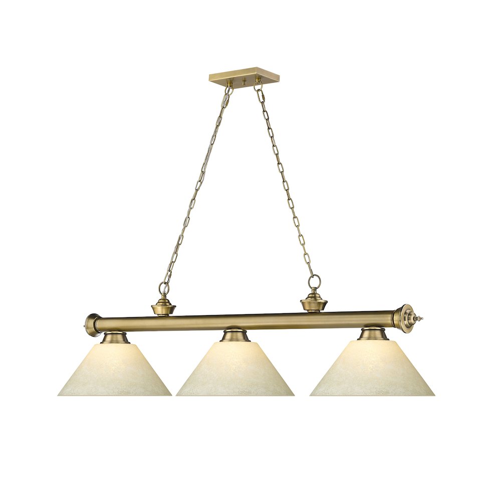 Z-Lite Cordon 3 Light Billiard, Steel Frame, Golden Mottle Shade Color
