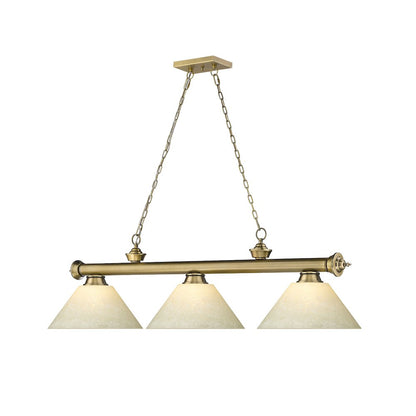Z-Lite Cordon 3 Light Billiard, Steel Frame, Golden Mottle Shade Color