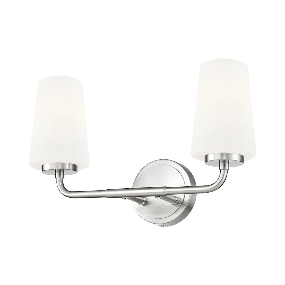 Z-Lite Montford 2 Light Vanity in Brushed Nickel color, Steel frame