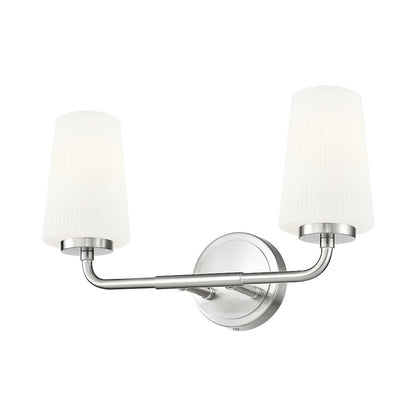 Z-Lite Montford 2 Light Vanity in Brushed Nickel color, Steel frame