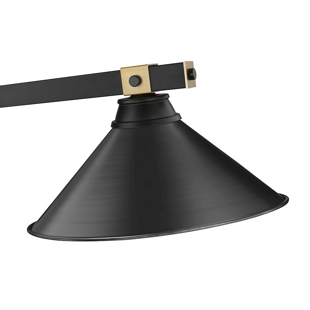 Z-Lite Bronte 3 Light Billiard, Steel Frame, Matte Black Shade Color