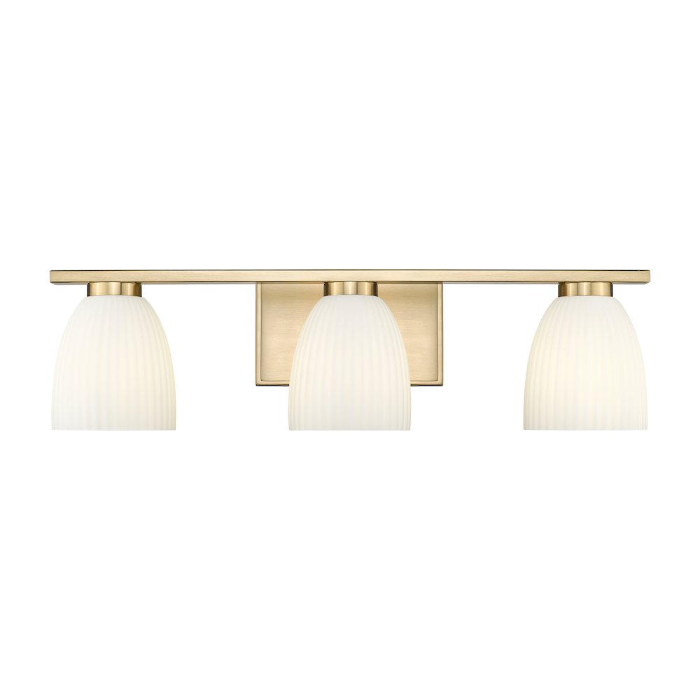 Z-Lite Naya 3 Light Vanity in Modern Gold color, Steel frame