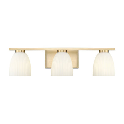 Z-Lite Naya 3 Light Vanity in Modern Gold color, Steel frame