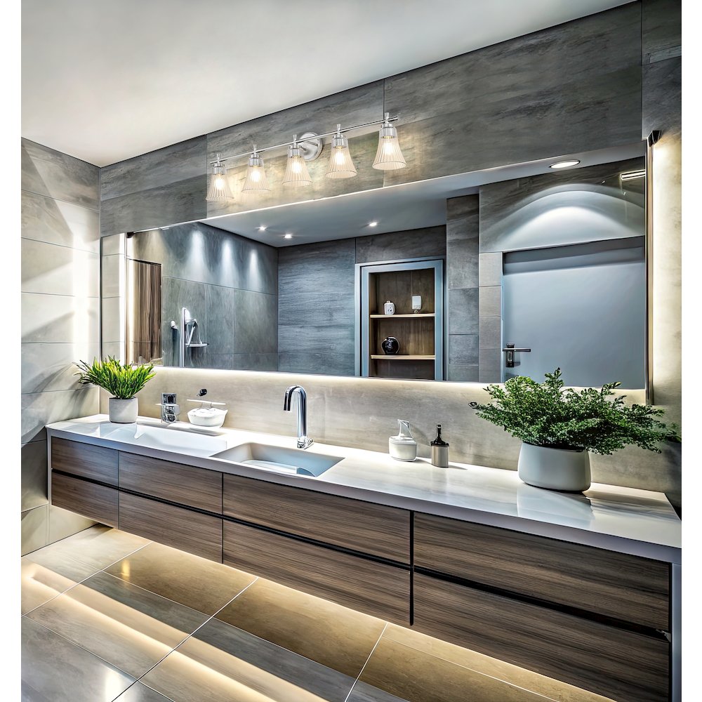 Z-Lite Belle 5 Light Vanity in Brushed Nickel color, Steel frame