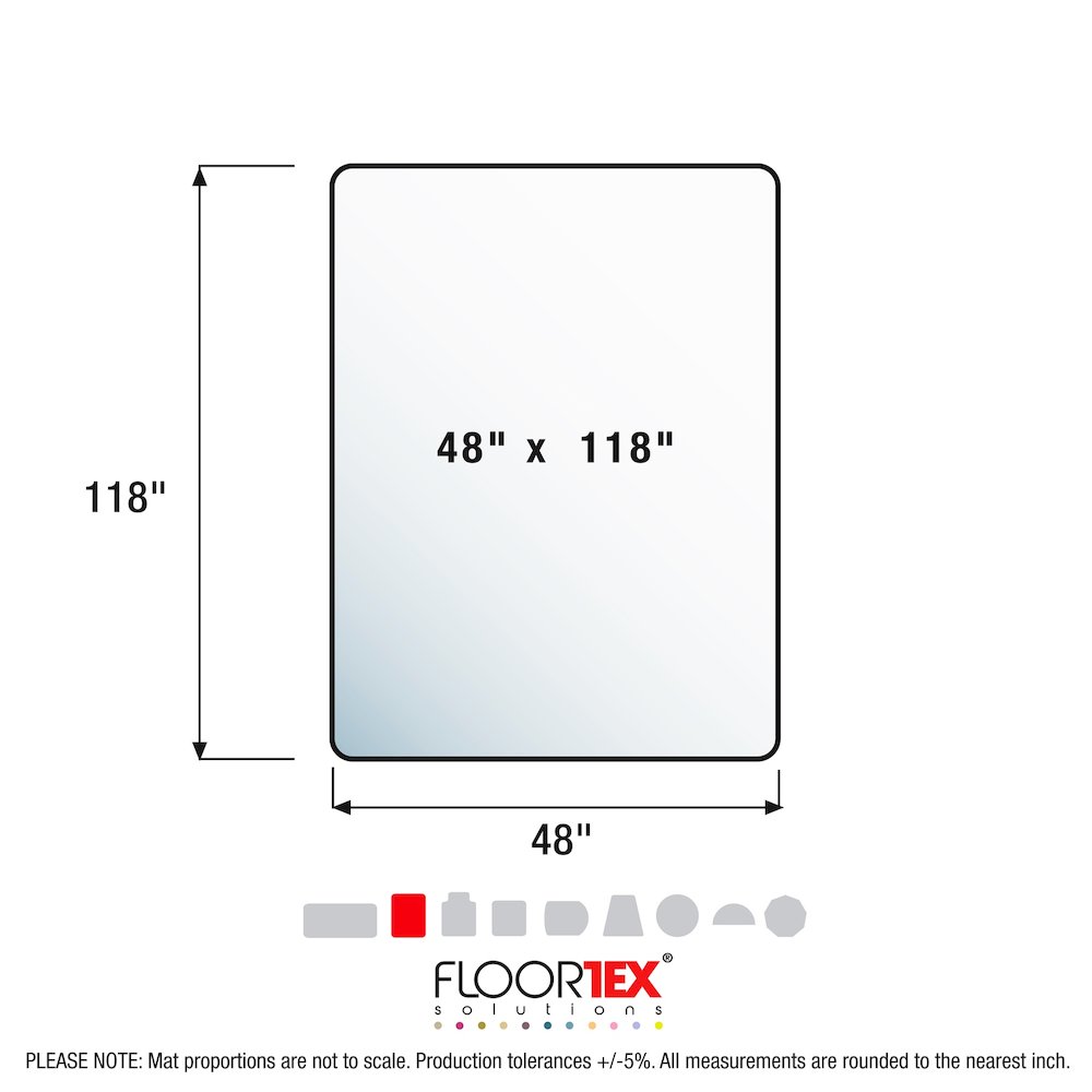 Advantagemat Vinyl Rectangular Chair Mat for Carpets up to 1/4" - 48" x 118"