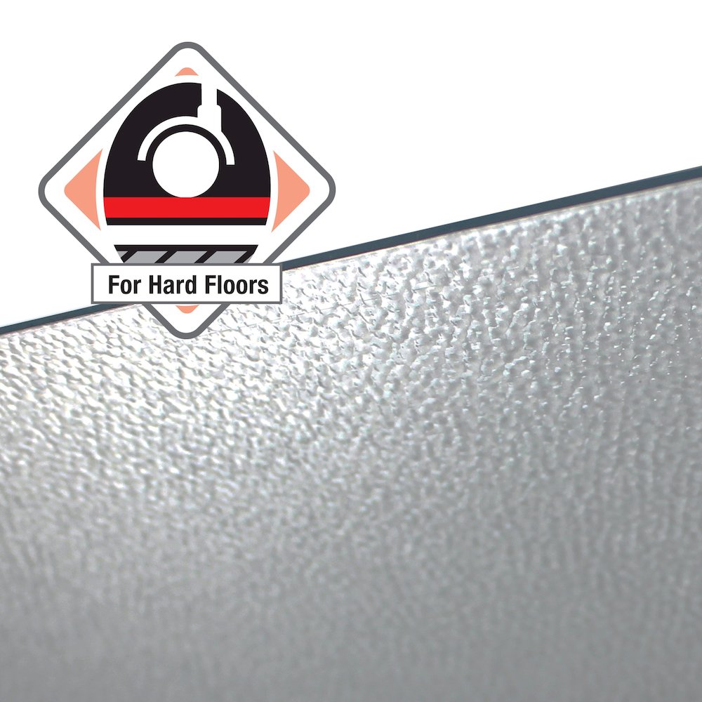 Polymer Rectangular Chair Mat with Anti-Slip Backing for Hard Floors - 48" x 51"