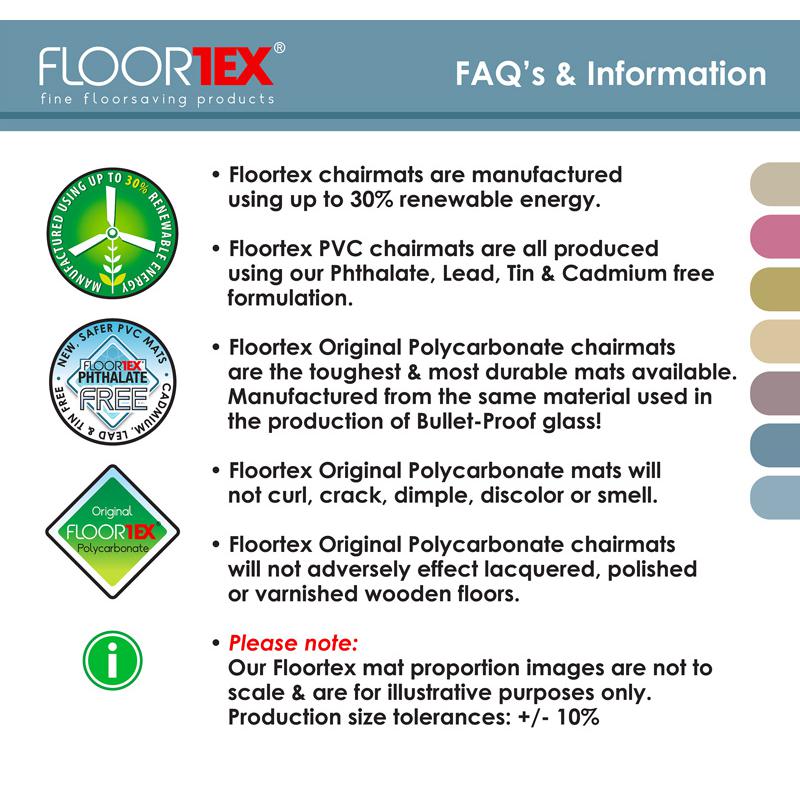 Rectangular Chair Mat with Anti-Slip Backing For Hard Floors - 30" x 48"