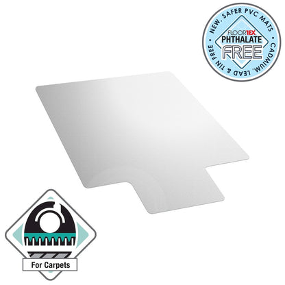 Computex® Anti-Static Vinyl Lipped Chair Mat for Carpets up to 3/8" - 36" x 48"