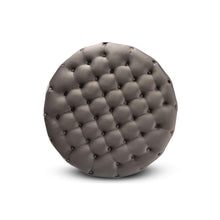 Baxton Studio Sasha Glam and Luxe Grey Velvet Fabric Upholstered Gold Finished Round Cocktail Ottoman