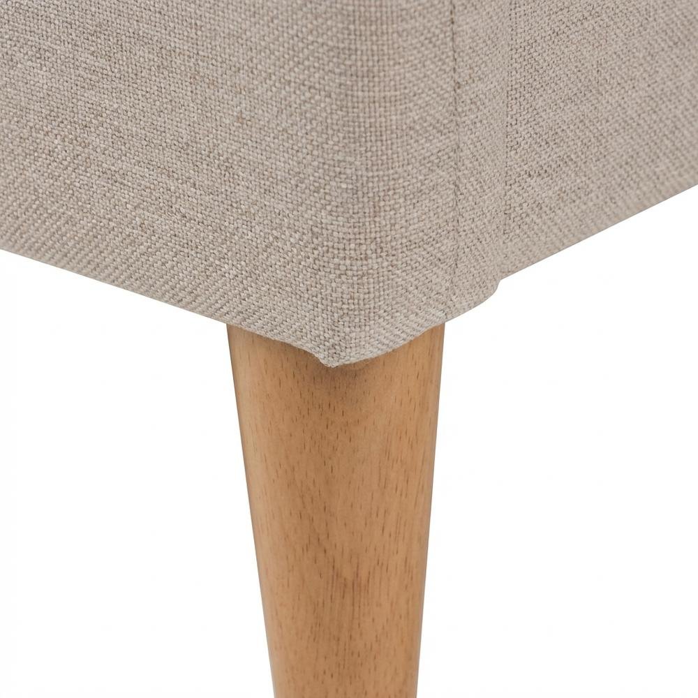 Light Beige Fabric Upholstered Queen Platform Bed with Mid-Century Style