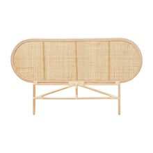 Brown Genuine Rattan Queen Size Headboard, Bohemian Style, Standalone Design