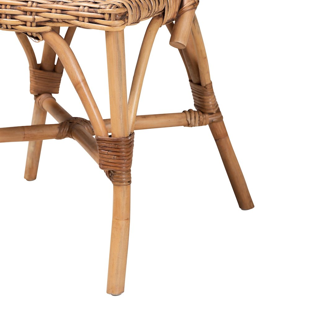 Neola Modern Bohemian Natural Rattan Dining Chair