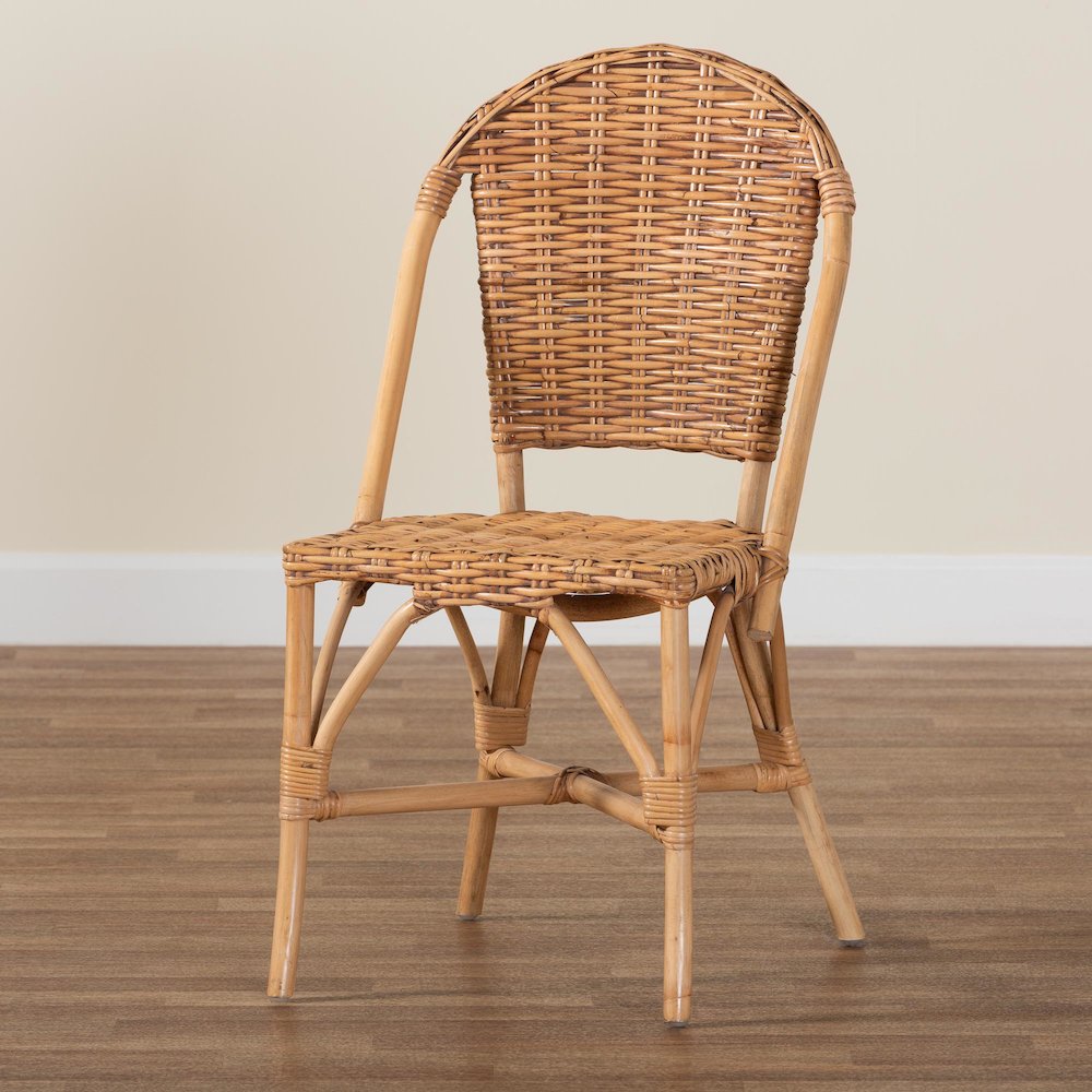 Neola Modern Bohemian Natural Rattan Dining Chair