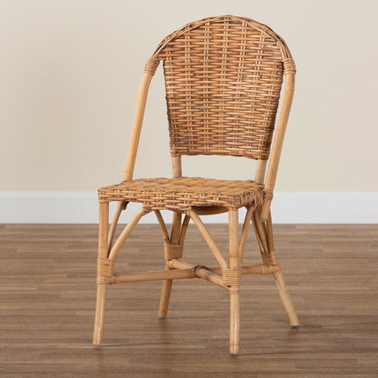 Neola Modern Bohemian Natural Rattan Dining Chair