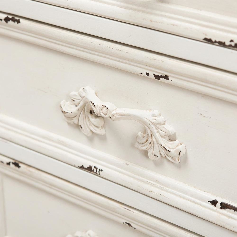 Walnut Brown and White Finished Nightstand with 3 Drawers and Traditional Style