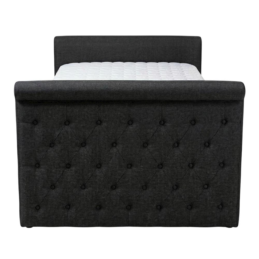 Dark Grey Fabric Upholstered Queen Daybed, Contemporary Style and Plush Comfort