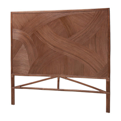 Elettra Bohemian Dark Brown Rattan Queen Size Standalone Headboard