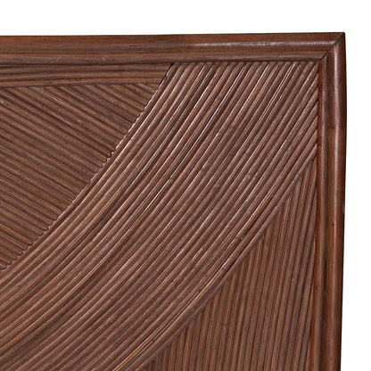 Elettra Bohemian Dark Brown Rattan Queen Size Standalone Headboard
