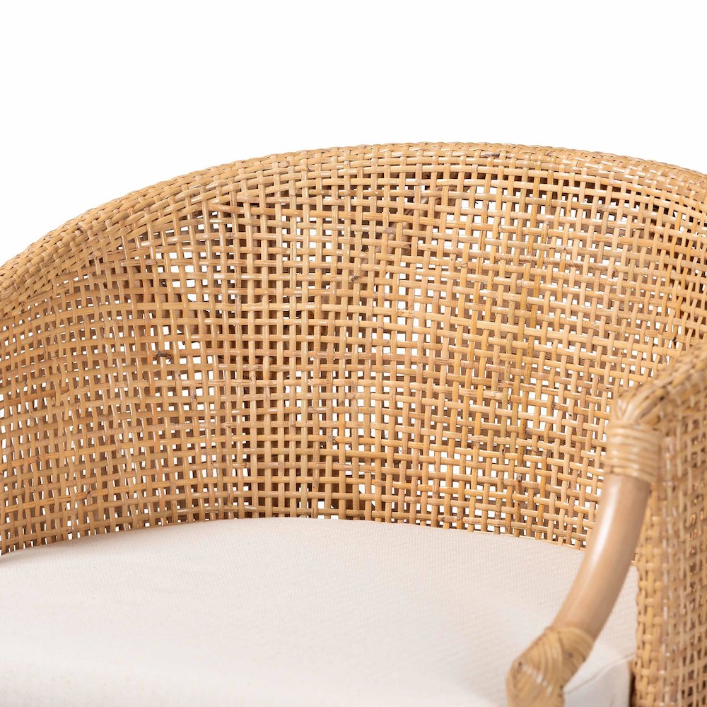 Lumajang Bohemian Light Honey Rattan and Wood Bar Stool