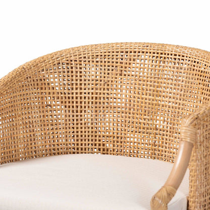 Lumajang Bohemian Light Honey Rattan and Wood Bar Stool