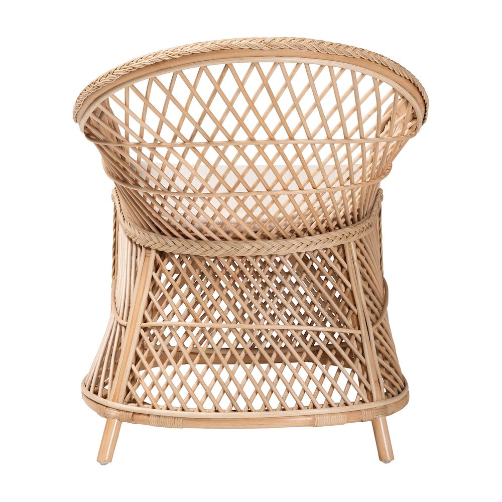 Casilda Bohemian Natural Braided Rattan Arm Chair