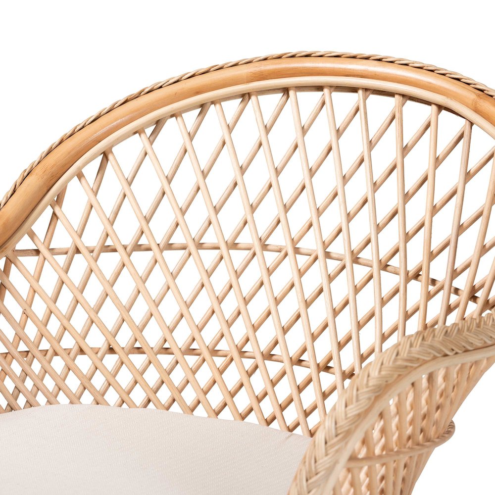 Casilda Bohemian Natural Braided Rattan Arm Chair