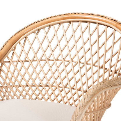 Casilda Bohemian Natural Braided Rattan Arm Chair