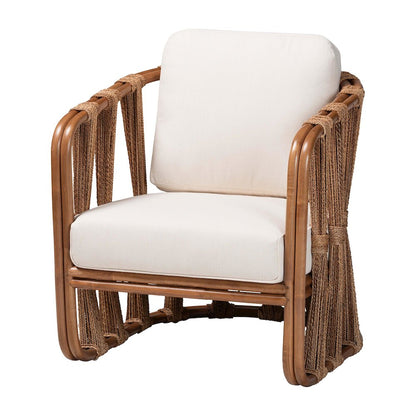 Westham Bohemian Natural Rattan and Seagrass Arm Chair