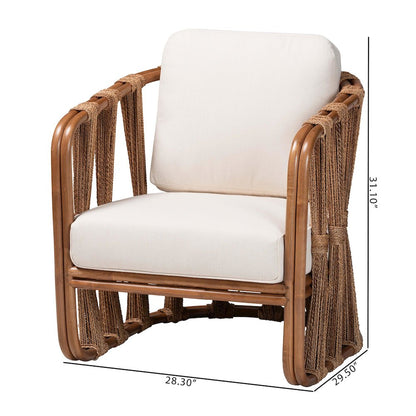 Westham Bohemian Natural Rattan and Seagrass Arm Chair